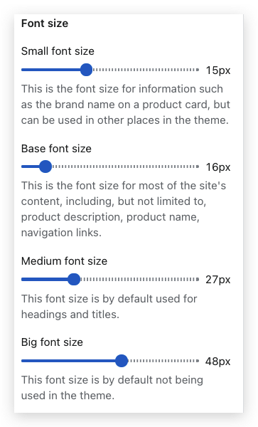 Base Typography theme settings 2