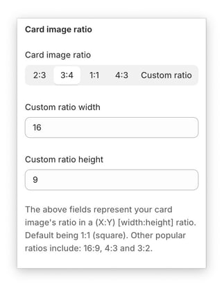 Card ratio