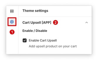 Cart Upsell Theme Settings