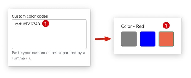 Custom color codes