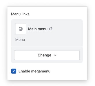 Enable Megamenu setting