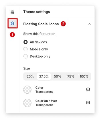 Floating Contact Icons Settings