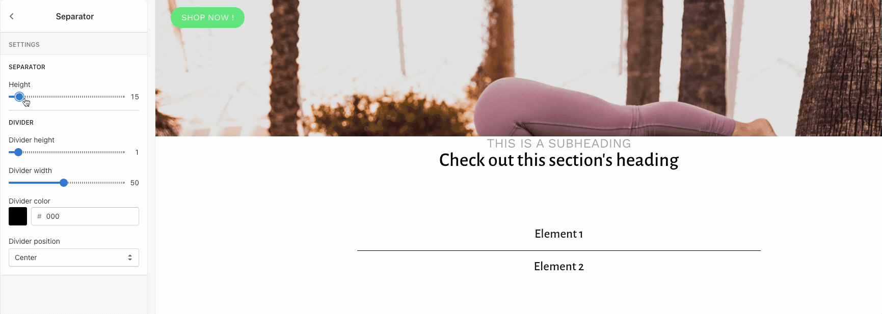General Layout settings and content blocks 17