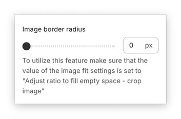Image border radius setting