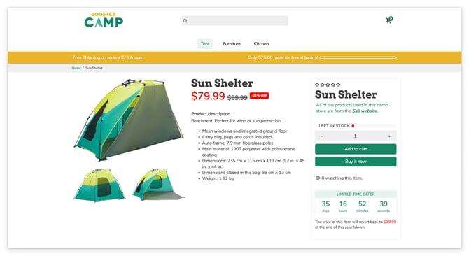 Marketplace Product Page Layout