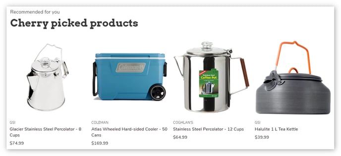 Recommended section on product page