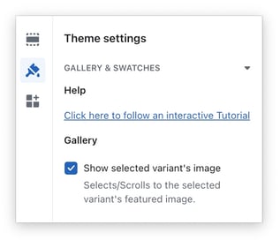 Show selected variants image option