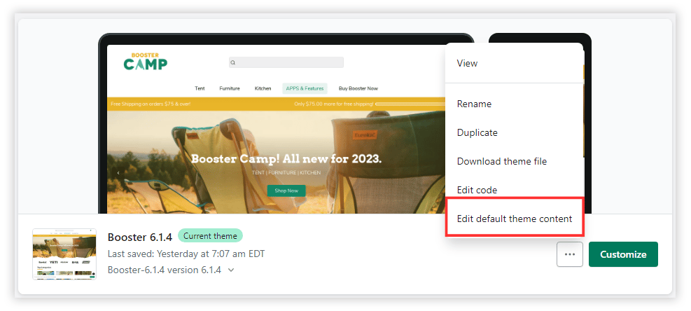Edit Theme elements in Theme Content