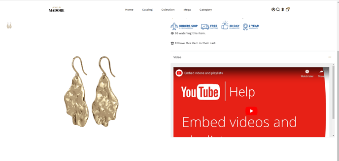 embed video product