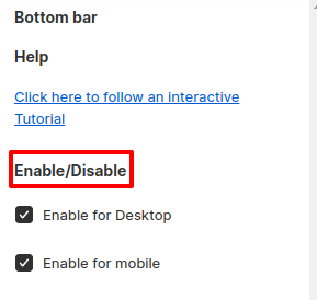 enable disable bottom bar