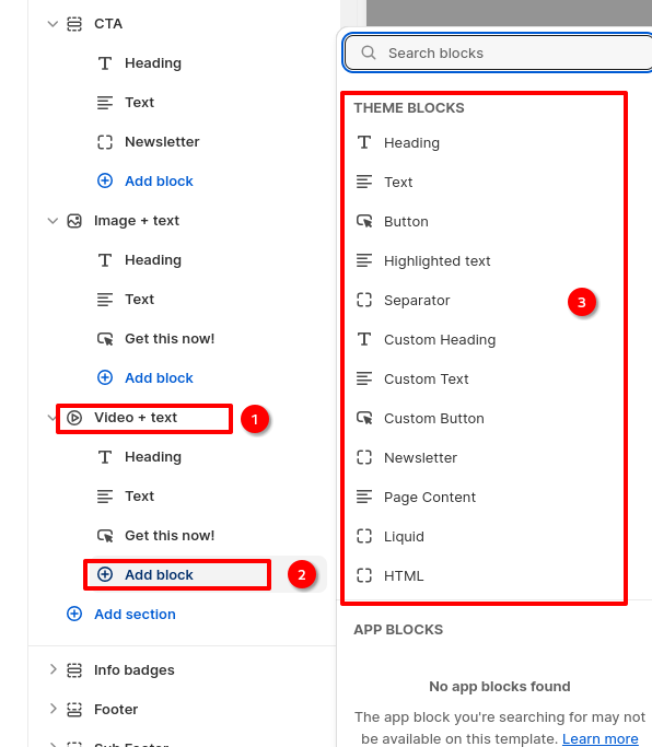 video+text blocks